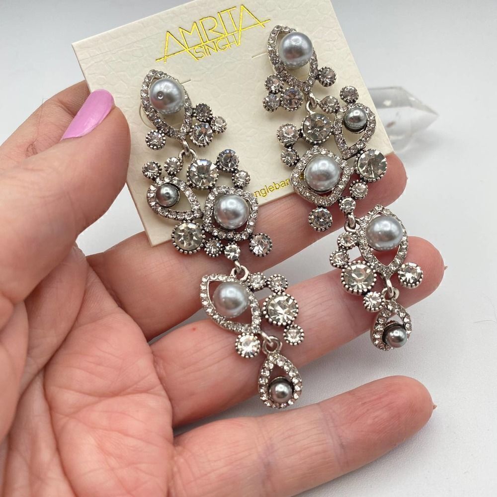 Amrita Singh Ophelia Austrian Crystal Pearl Earrings